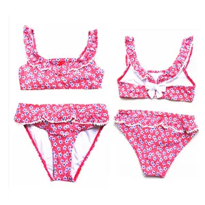 Nouveau Bikinis pour 12 Ans Fille Rouge et Blanc Réversible Adolescent Bikini Maillots De Bain