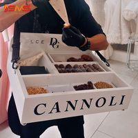 Nouvelle Décoration de Fête de Mariage SMS : Chariot Mobile pour Cannoli Blanc pour Piste de Danse de Mariage