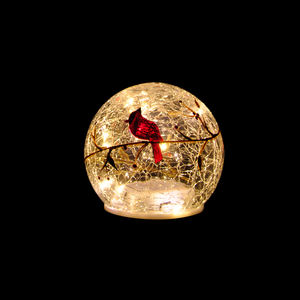 Boule de boule de Noël en verre craquelé en gros illuminé ornements boule de verre à piles - Product Image 4