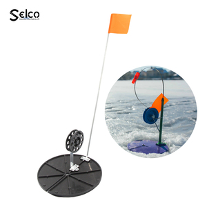 Ice Fishing Rod Tip-Ups, Hands-Free Compact Metal Fish Pole Orange Flag Angler Accessory - Product Image 4
