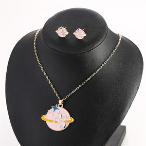 Trendz Version Coréenne Du Tempérament Fille Goutte D'huile Collier Licorne Enfants Ensemble De Bijoux - Product Image 6
