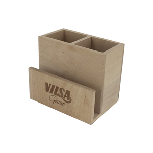 Natural Beech Wood Material <strong>Kitchen</strong> and Bar Table Top Wooden Condiment Storage Box with Chalkboard - Product Image 6