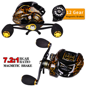 Rueda de <span class=keywords><strong>pesca</strong></span> de agua salada 12BB, carrete de baitcasting, freno magnético, fundición trasera, carrete de <span class=keywords><strong>surfcasting</strong></span>, carrete de <span class=keywords><strong>pesca</strong></span> - Product Image 6