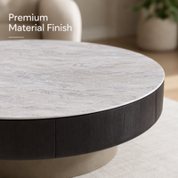 Table basse minimaliste en fer rond embossé pour salon