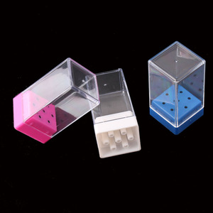 Boîte de rangement transparente à 7 trous pour embouts de ponceuse à ongles, support de présentation pour têtes de polissage, organisateur pour outils de manucure et nail art - Product Image 3