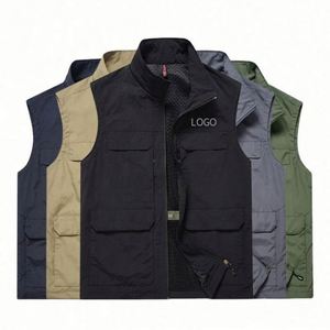 Gilet décontracté haut de gamme en nylon respirant pour homme, multi-poches, col montant, idéal pour le sport, la photographie, la pêche et les activités de plein air - Product Image 1