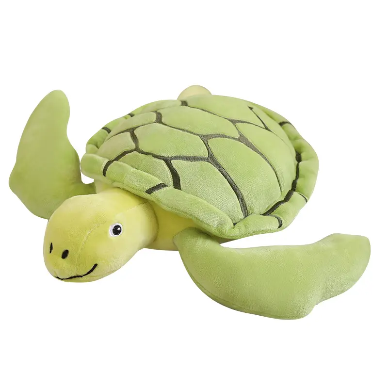 Ventes directes par les fabricants de jouets en peluche, poupée tortue à carapace verte mignonne, oreiller personnalisé en peluche tortue verte douce