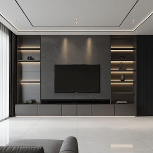 Meubles de salon modernes et simples de luxe, support <span class=keywords><strong>TV</strong></span>, ensemble de meubles <span class=keywords><strong>TV</strong></span> en marbre ou en <span class=keywords><strong>dalle</strong></span> de roche et table basse, derniers modèles - Product Image 5