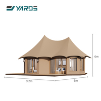Tentes de luxe pour glamping en plein air, résistantes aux intempéries, avec structure en acier, grandes tentes de safari pour famille, hôtel-lodge avec salle de bain
