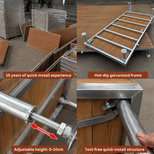 Piattaforma per Esterni Moderna in Acciaio Zincato Resistente, Altezza Regolabile, Impermeabile, Deck Prefabbricato in WPC per Giardino - Product Image 5
