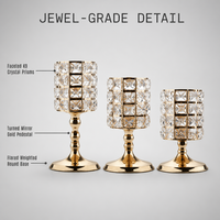Candélabre en cristal pour table de banquet de mariage, porte-bougie en fil de fer, haute qualité, durable, moderne, doré, sans électricité