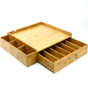 Bamboo 36 K-Cup Single Serve <strong>Coffee</strong> <strong>Pod</strong> <strong>Drawer</strong> with Side Condiment Caddy Organizer - Product Image 6