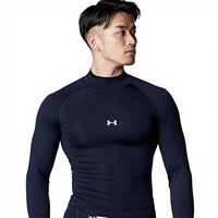 Sous-vêtement thermique en polaire UA HeatGear pour homme, à compression, manches longues, col ras du cou
