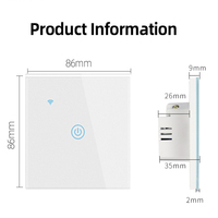SLS EU unipolaire WiFi interrupteur mural tactile 1 gang blanc/noir/or fonctionne Alexa Google Home Yandex-16A Max Smart Life 250v
