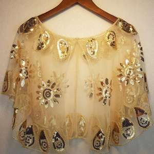 Chaqueta tipo capa estilo vintage de los años 20 de Ecoparty, chal nupcial adornado, <span class=keywords><strong>bolero</strong></span> estilo flapper, cubierta para <span class=keywords><strong>fiesta</strong></span> Gatsby - Product Image 6