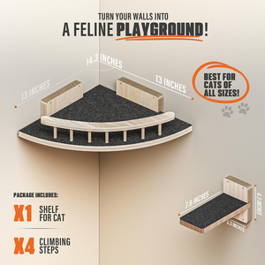 Treo tường góc mèo Giường mèo Kệ bước đồ nội thất vật nuôi cho mèo trong nhà leo nhảy cá rô gãi bài viết cho tường - Product Image 4