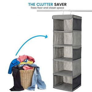 Foldable Woven Rectangle Storage Box Eco-Friendly <b>Clothes</b> Rail for Hanging Sweaters Shees Pocket Category-Storage <b>Boxes</b> Bins - Product Image 3