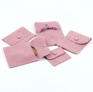 9.5*7.5 cm Pouch Envelope Bag Velvet Custom Suede Gift Jewelry Bags with Logo Printing Jewelry Packaging