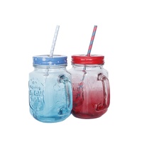 Tazas Promocionales de Grado Alimenticio, Cuadradas, con Degradado de Color, con Tapa y Pajita, 500 ml, 17 oz, Lindas Tazas con Color