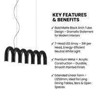 Luminaire suspendu minimaliste en forme de U, élégant, pour salle à manger et salon