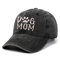 Gorra de béisbol vaquera ajustable de negocios deportiva con logotipo personalizado bordado perro mamá con patrón de letras para uso en exteriores