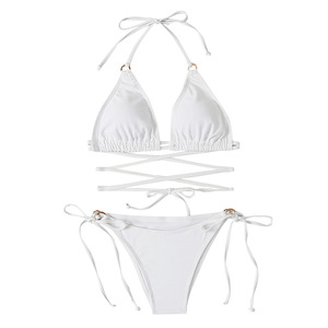 Traje de baño sexy Cuerda caliente Cintura alta Colombiano Blanco Tanga extrema para mujer <span class=keywords><strong>Bikini</strong></span> 2 Piezas - Product Image 5