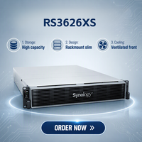 Serveur NAS Synology RS3626xs 12 baies 2U RackStation, processeur Intel Xeon D 1726, stockage d'entreprise