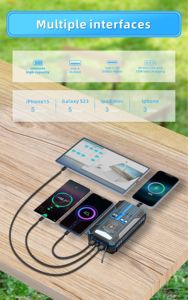 <span class=keywords><strong>Chargeur</strong></span> <span class=keywords><strong>solaire</strong></span> étanche grande capacité avec quatre panneaux, charge rapide, lumière LED pour les voyages en plein air, batterie <span class=keywords><strong>solaire</strong></span> - Product Image 3