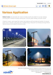 Đèn đường năng lượng mặt trời LED Hishine 2000W với góc chiếu sáng 360 độ °   Camera CCTV và báo động IP65 dùng cho đường bộ, bảo hành 10 năm - Product Image 6