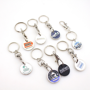 Nhà Sản Xuất Tại Trung Quốc Tùy Chỉnh Thiết Kế Kim Loại Đóng Dấu Men Logo Nickel Mạ Xe Đẩy Coin Keychain - Product Image 5