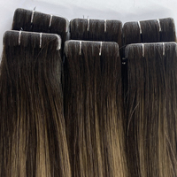 Nouvelles extensions capillaires à la mode, cheveux humains à cuticules intactes, invisibles, double épaisseur, avec bandes adhésives injectées