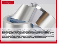 Ruban de feuille d'aluminium auto-adhésif acrylique 50m tissu de fibre de verre renforcé à haute température pour le masquage d'isolation thermique imperméable