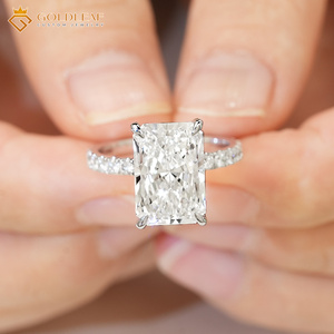 Anillo de Diamante Goldleaf de 14K, Corte Radiante, 4, 5, 6 Quilates, DEF VVS-VS, Ideal para Bodas, Regalos, Conmemoraciones y Uso Diario - Product Image 4