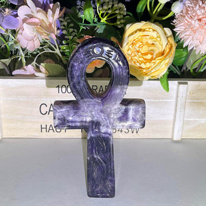 Fournisseur en gros de cristaux, cristal de quartz <span class=keywords><strong>clair</strong></span>, forme de croix Ankh, améthyste, sculpture polie artisanale pour collection - Product Image 3