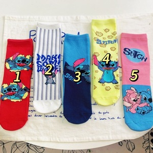 ถุงเท้าการ์ตูนลายสติทช์ ความยาวครึ่งน่อง สำหรับผู้หญิง ระบายอากาศได้ดี ลายอนิเมะ ไซส์เยาวชน - Product Image 2