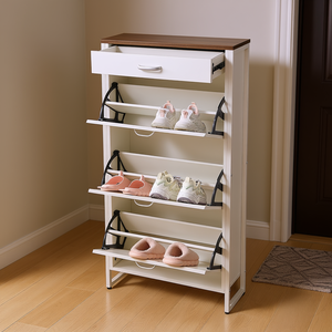 DB Modern MDF <b>Shoe</b> <b>Rack</b> With 3 Flip Drawers And 1 Hidden Drawer <b>Slim</b> Freestanding Entryway Storage Cabinet For Home Use - Product Image 2