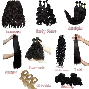 Extensions de <span class=keywords><strong>cheveux</strong></span> humains vierges bouclés birmans de qualité 12A, tissage de <span class=keywords><strong>cheveux</strong></span> à double trame, lots complets - Product Image 2