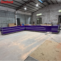 Comptoir de réception pour aire de jeux pour enfants de grande taille, couleur violette personnalisée, éclairage LED, bureaux de réception