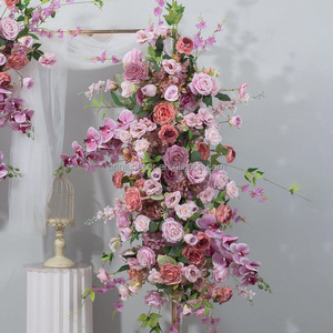 Moderno púrpura <span class=keywords><strong>Rosa</strong></span> artificial arco flor bola conjunto centro de mesa para boda fiesta evento bosque telón de fondo Decoración de mesa - Product Image 5