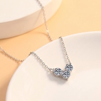 Merryshine S925 Argent Clavicule Chaîne Moissanite Coeur Forme Pendentif Collier Amour Accessoire De Mode En Gros Diamant Bijoux