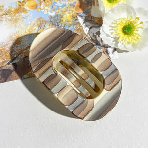 Pince à cheveux ovale plate en PC mat colorée, design bec de canard, forte adhérence, ne se casse pas facilement, pour fille, nouvelle collection transfrontalière haut de gamme - Product Image 5