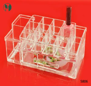 Organiseur en acrylique transparent pour vernis à ongles, 1 unité, avec tiroir, porte-brosse de maquillage, organisateur de maquillage, comptoir