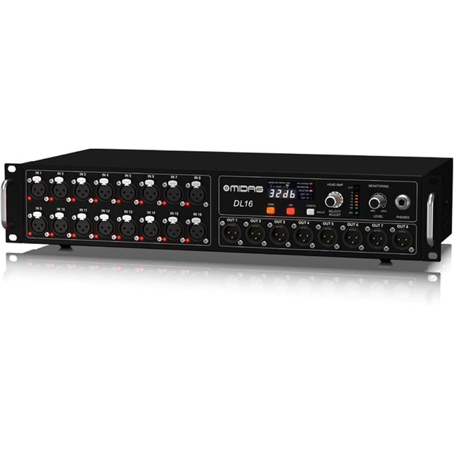 Midas DL16 16 Input 8 Output Stage Box With 16 Preamplifiers ULTRANET ADAT Interface