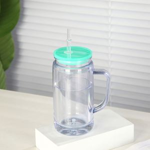 Nuevas latas de globo de nieve ABS de 16oz/20oz preperforadas con asa, tapas de colores, vinilos UV DTF, colores surtidos, resistentes a caídas, modernas. - Product Image 3