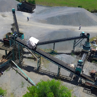 Installation de concassage de pierres stationnaire, capacité max. 800 t/h, marque UniqueMac, longue durée de vie, pour la production d'agrégats de carrière et la construction routière