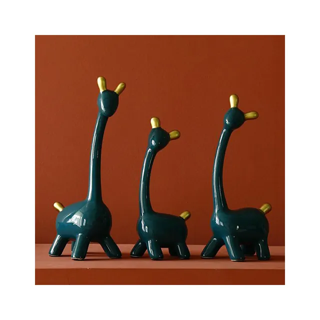 Nordic Office Bookshelf Decoration Ceramic Animal Sculpture Ornament Elk Series Decoration
