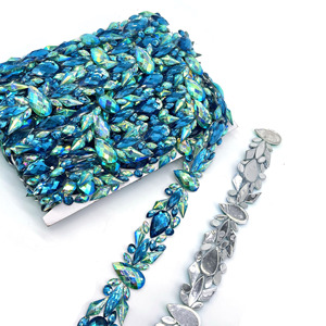 Applique thermocollante en strass motif <span class=keywords><strong>Samba</strong></span> Carnival, garniture scintillante turquoise AB pour décoration de costumes DIY - Product Image 5