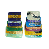 Plaque de jetons de poker en acrylique Kaile Factory 68mm 82mm 94mm rectangulaire anti-contrefaçon UV avec valeur pour jeu de casino Royale