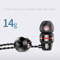 Headset Wired Universal 3.5mm In-Ear dengan MIC & Kontrol Line Tuning Tipe-C Cincin Merah & Biru Kompatibel Ponsel - Grosir