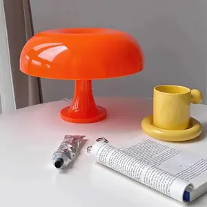 Orange Led Mushroom Table Lamp for Hotel Bedroom Bedside Living Room Decoration Lighting Modern Minimalist Desk Lights